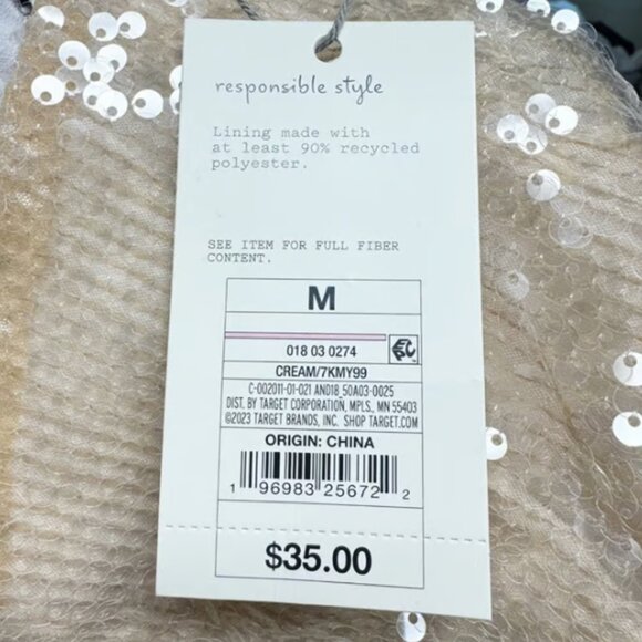 NWT A New Day Women's A-Line V-Neck Mini Sequin Party Dress XS - Picture 5 of 6